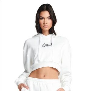 I am Gia cropped white sweatshirt